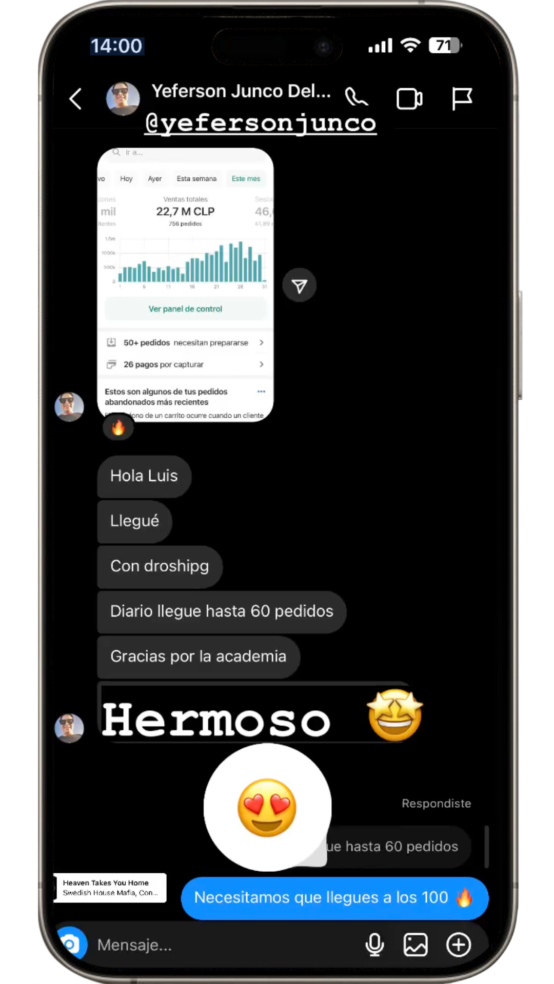 Testimonio de alumno