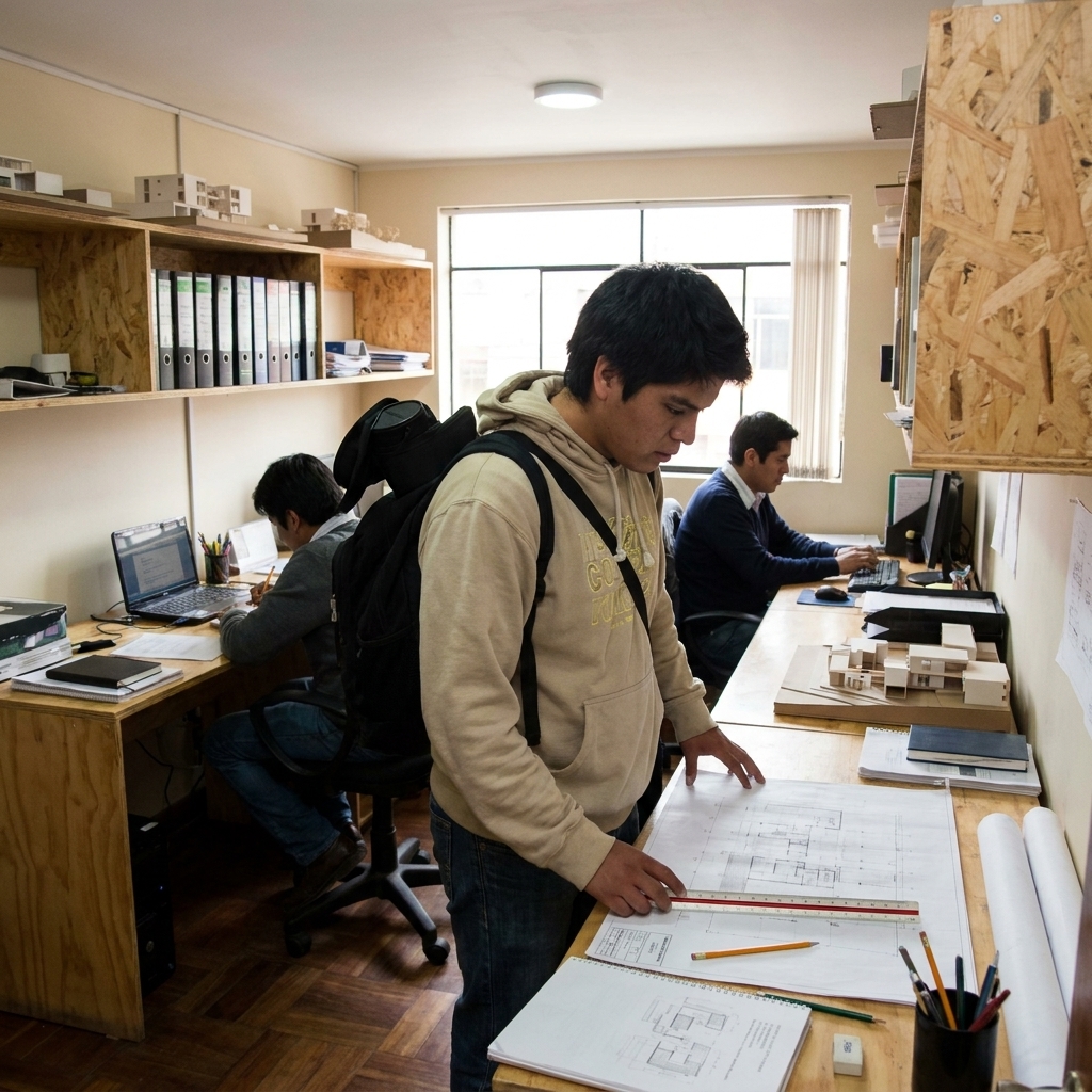 Luis Ángel en su etapa de arquitectura, antes de emprender